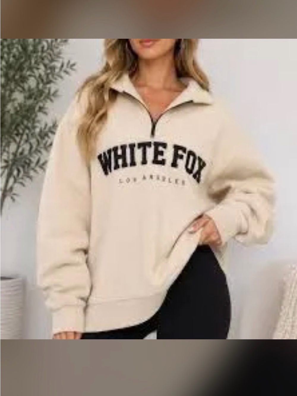 White Fox High Standard Zip Front Sweater NWT